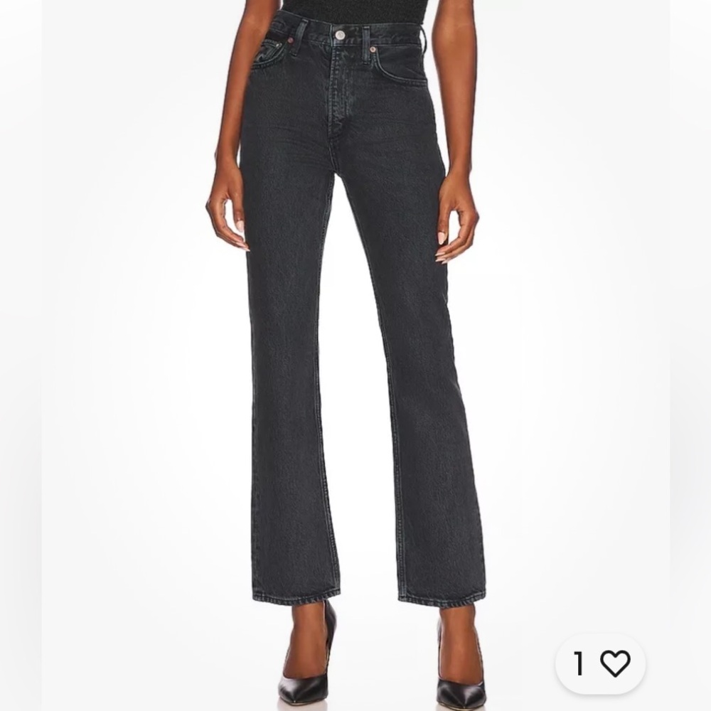 Agolde Black Vintage Straight Leg Jeans with Modern Style